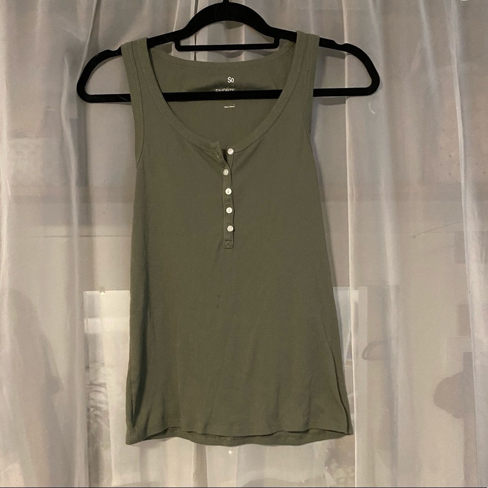 Army green Tank Top
